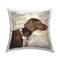 Stupell Industries Pointer Dog Side Portrait Soft Cross Hatch Pattern Throw Pillow 18" x 18"